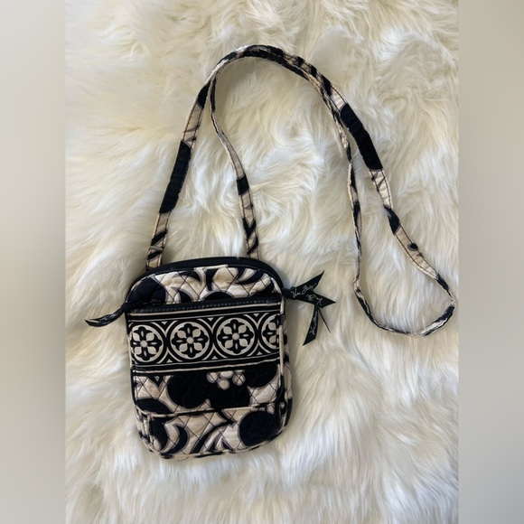 Vera Bradley Handbags - Vera Bradley cloth crossover bag with built in wallet black and white